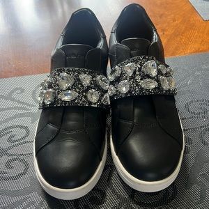 Michael Kors leather slip on bejeweled sneakers. Brand New